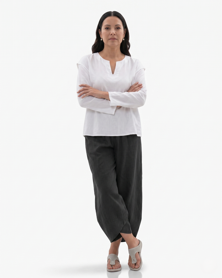 EliseMode Dames Wijde Broek Relaxed Hoge Taille
