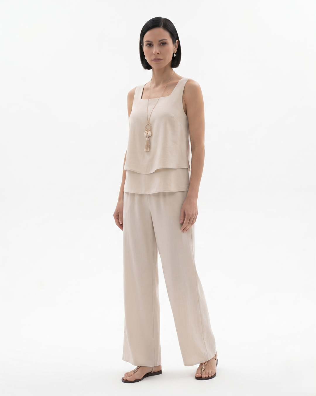 Elise Mode Dames Mouwloze Set Relaxed Fit