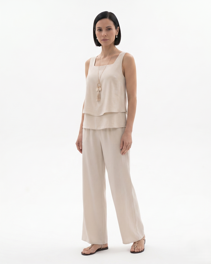 Elise Mode Dames Mouwloze Set Relaxed Fit