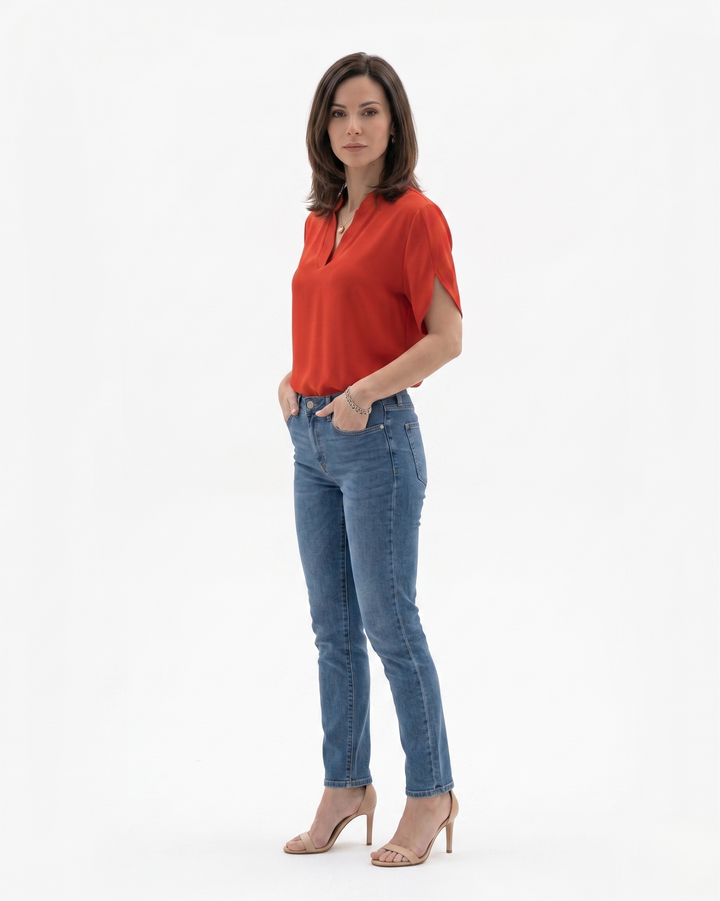 Elise Mode Dames Crêpe Blouse Vloeiend