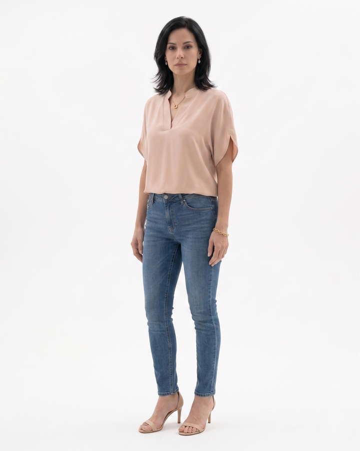 Elise Mode Dames Crêpe Blouse Vloeiend