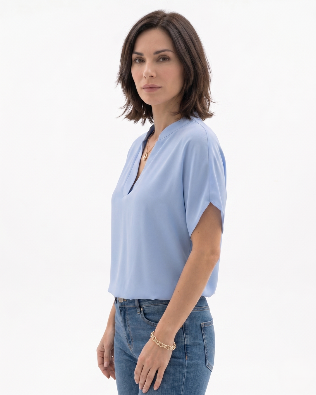 Elise Mode Dames Crêpe Blouse Vloeiend