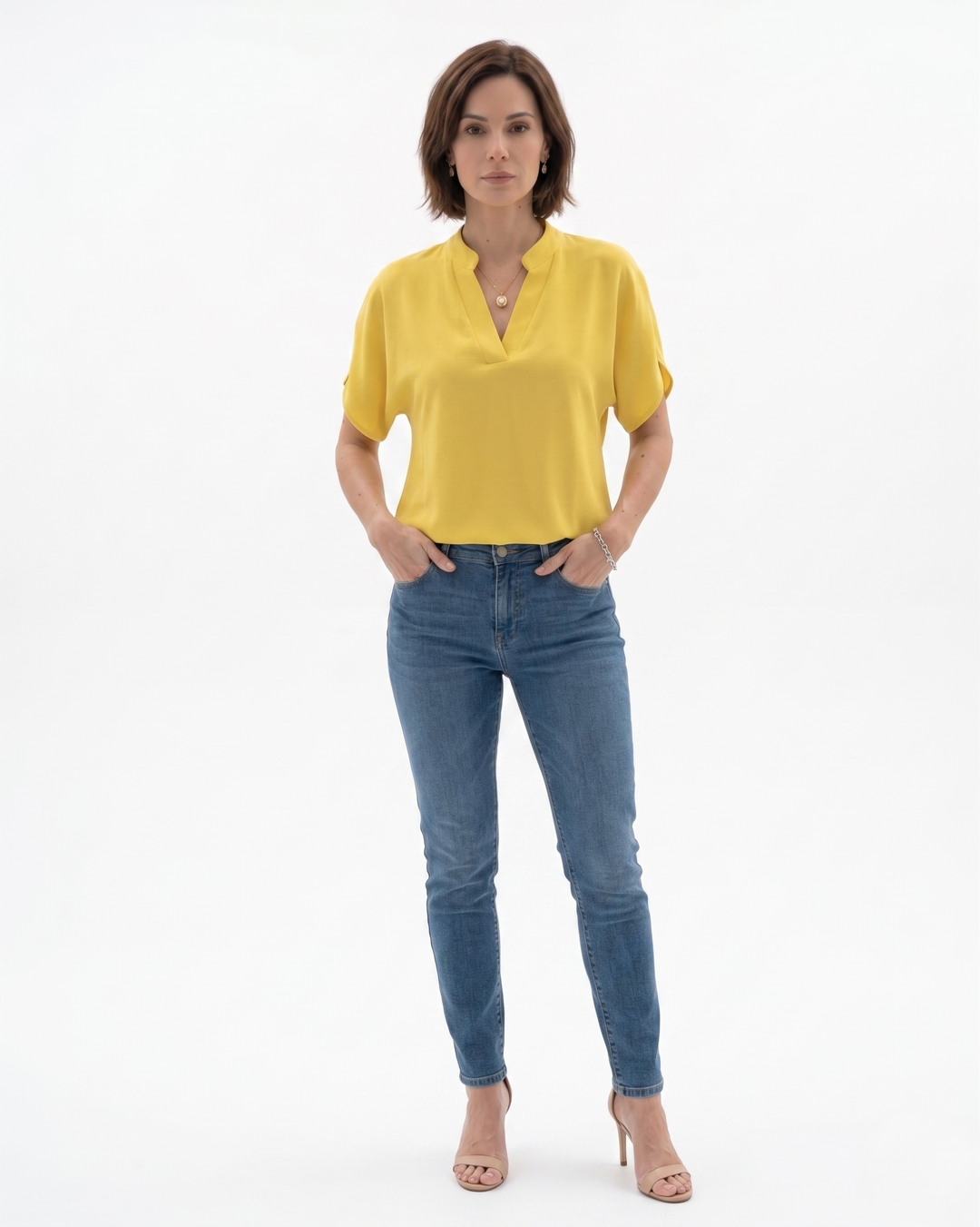 Elise Mode Dames Crêpe Blouse Vloeiend