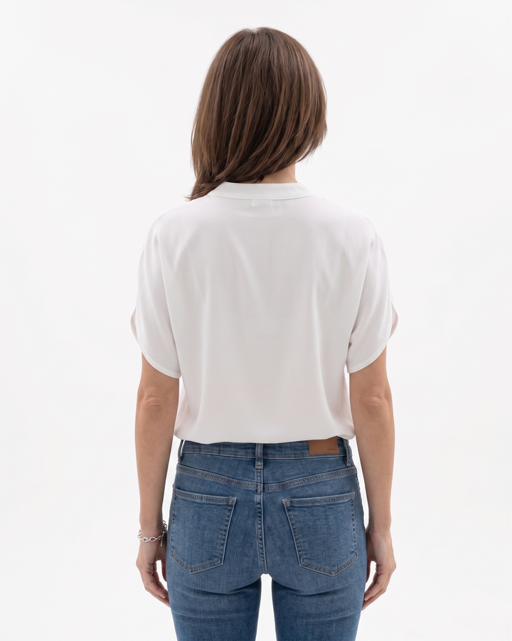 Elise Mode Dames Crêpe Blouse Vloeiend