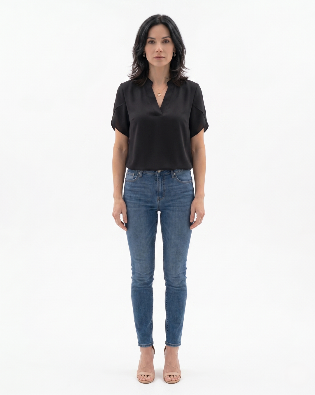 Elise Mode Dames Crêpe Blouse Vloeiend