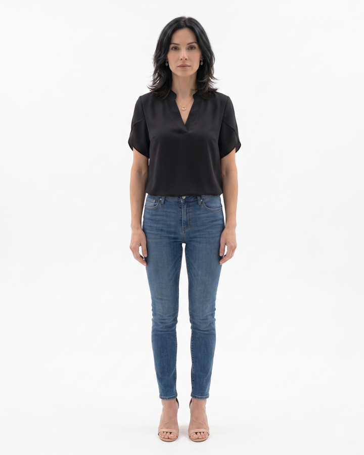 Elise Mode Dames Crêpe Blouse Vloeiend