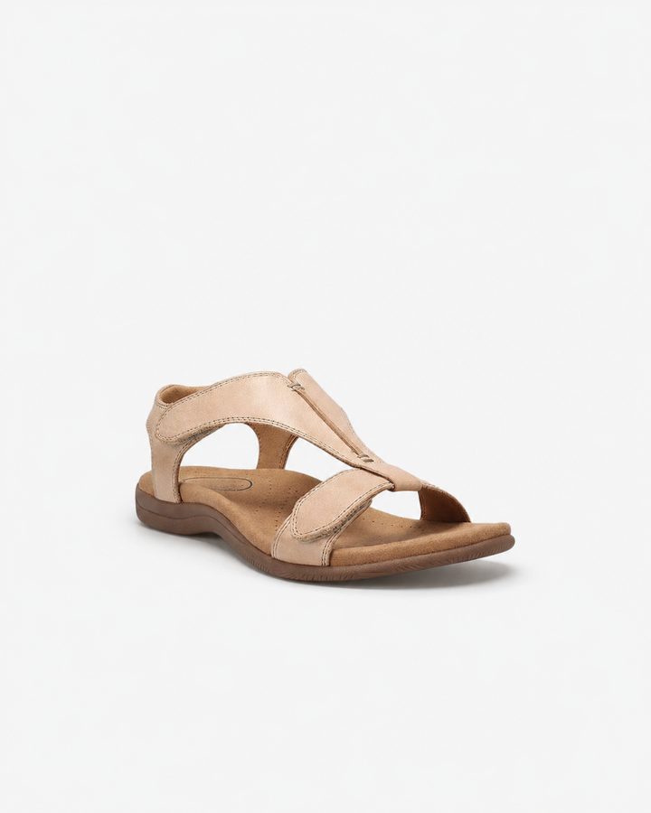 EliseMode Dames Leren Comfort Sandalen Verstelbare Bandjes