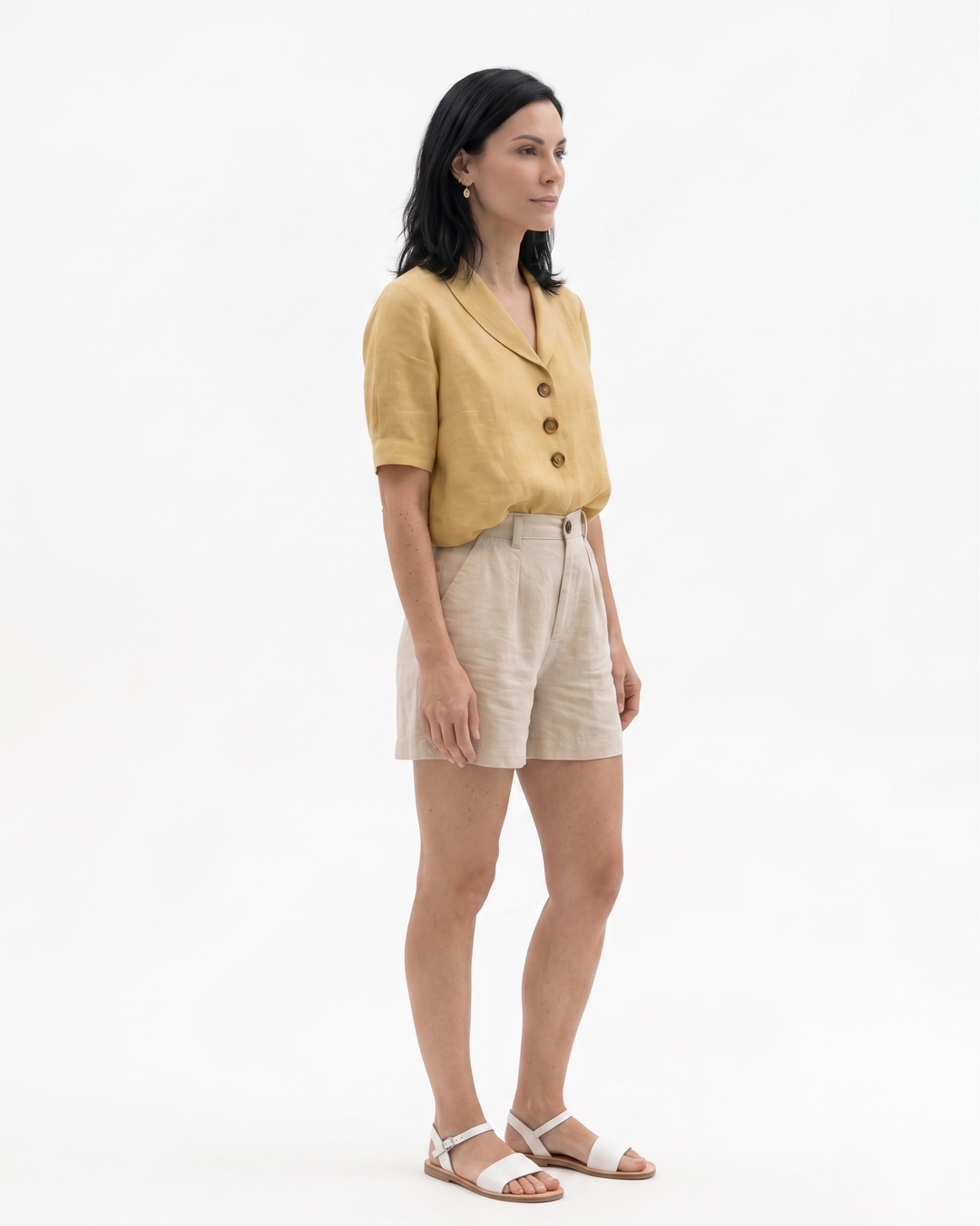 Elise Mode Dames Linnen Blouse Relaxed Fit
