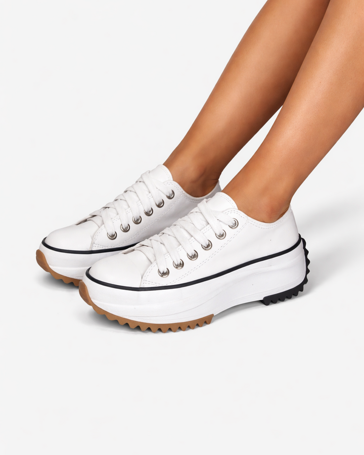 Elise Mode Platform Canvas Sneakers in Wit