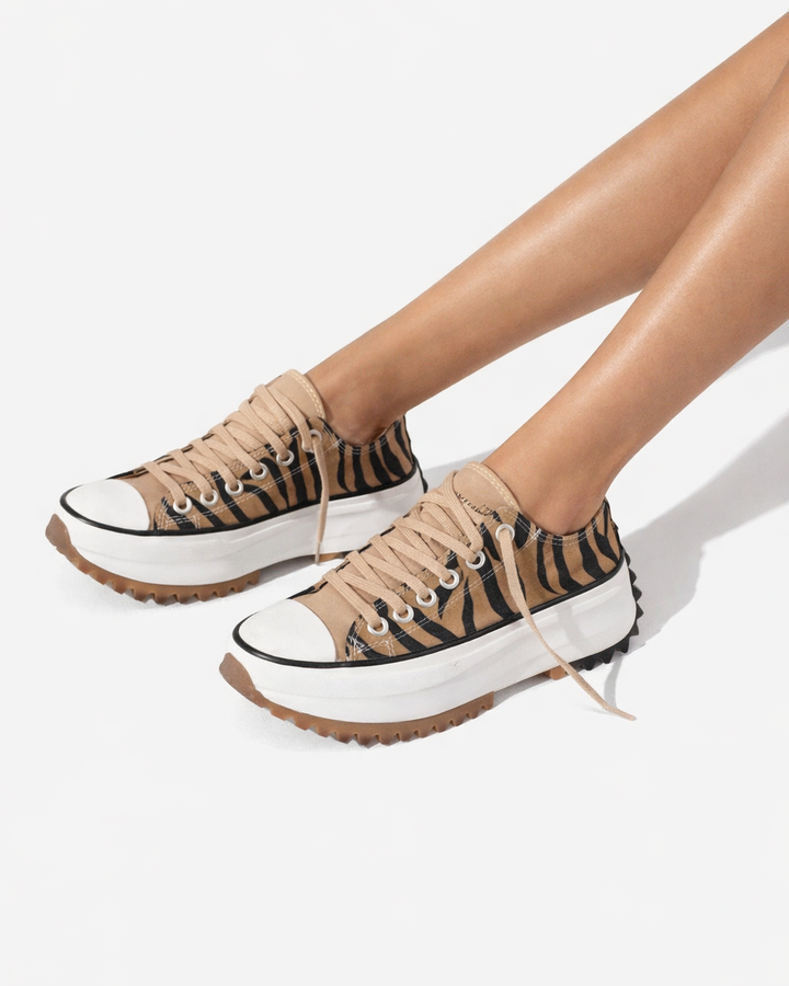 Elise Mode Platform Canvas Sneakers in Tijger