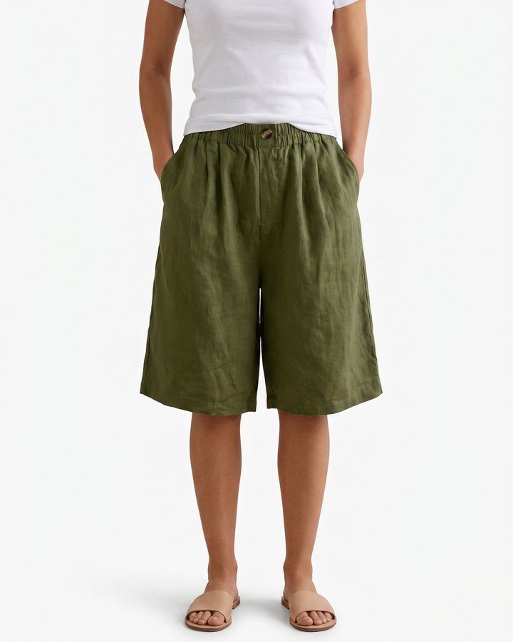 Elise Mode Culotte Short in Army Green