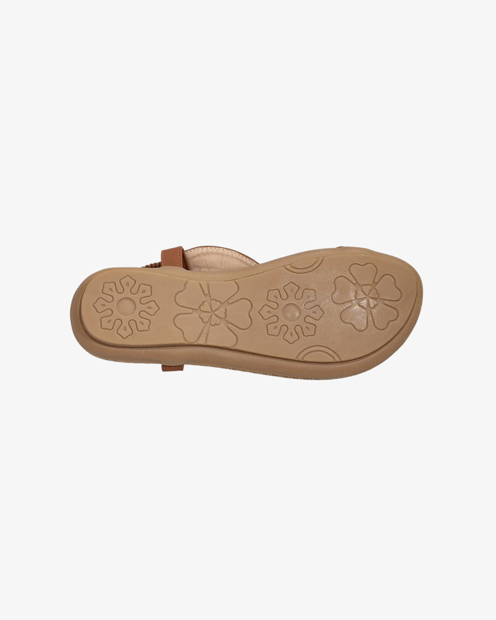 EliseMode Dames Teenslippers Bloem Kralen Enkelbandjes
