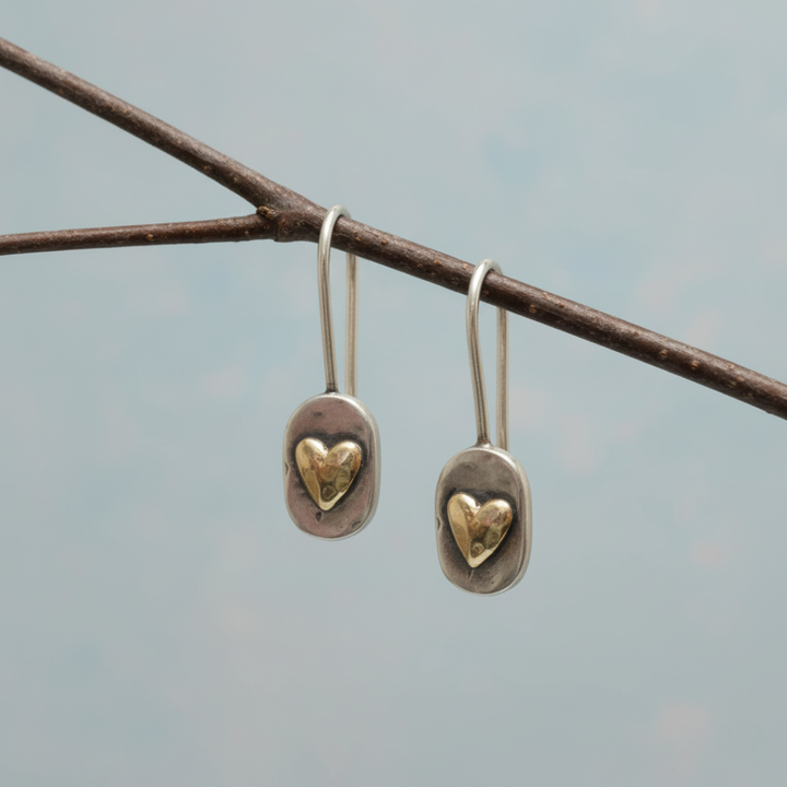 Elise Mode Dames Vintage Oorhangers met Hartje