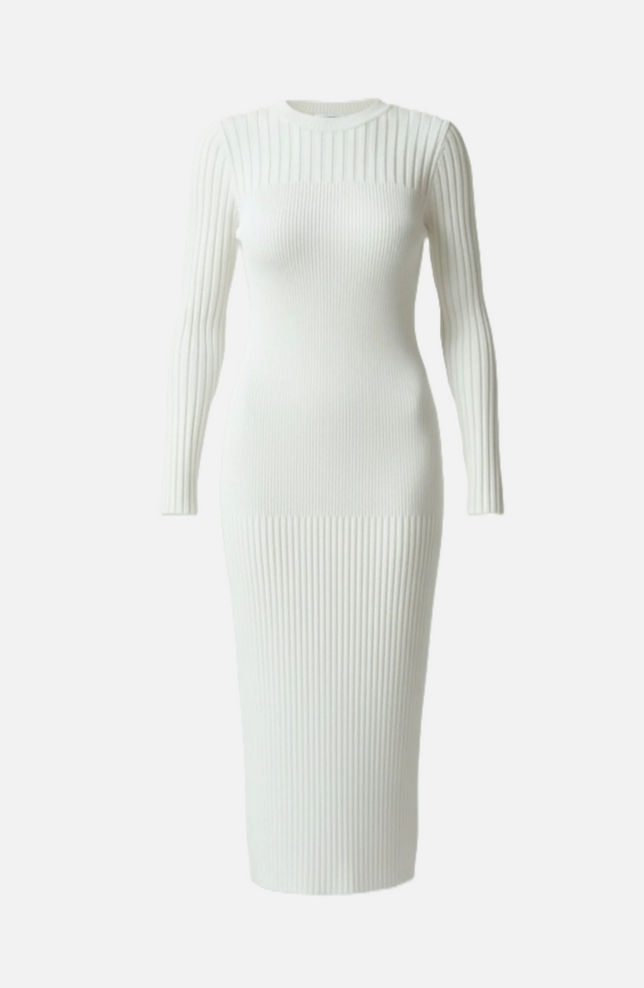Elise Mode Dames Gebreide Bodycon Midi Jurk