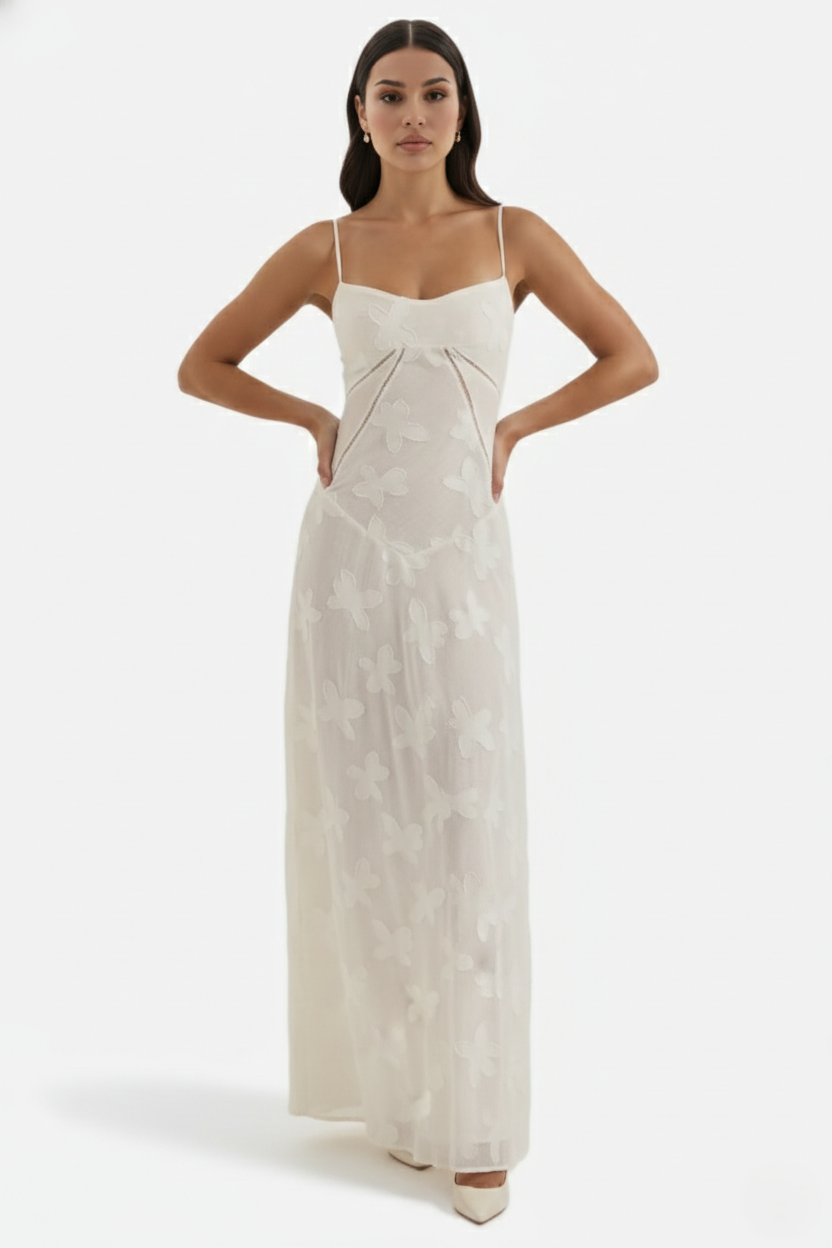 EliseMode Bloemen Slip Maxi Jurk