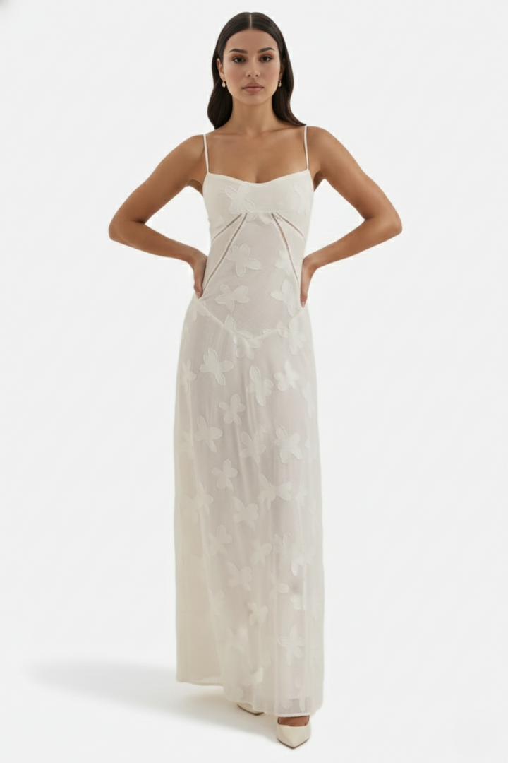 EliseMode Bloemen Slip Maxi Jurk