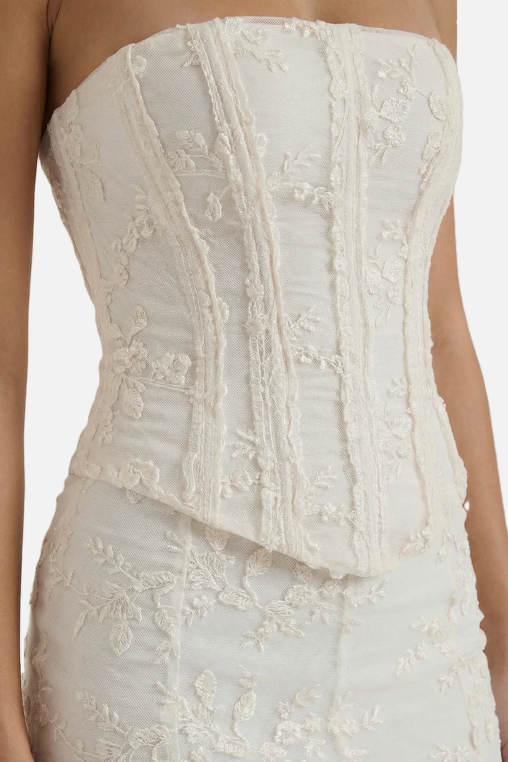 Elise Mode Dames Strapless Corset Set Zeemeerminrok