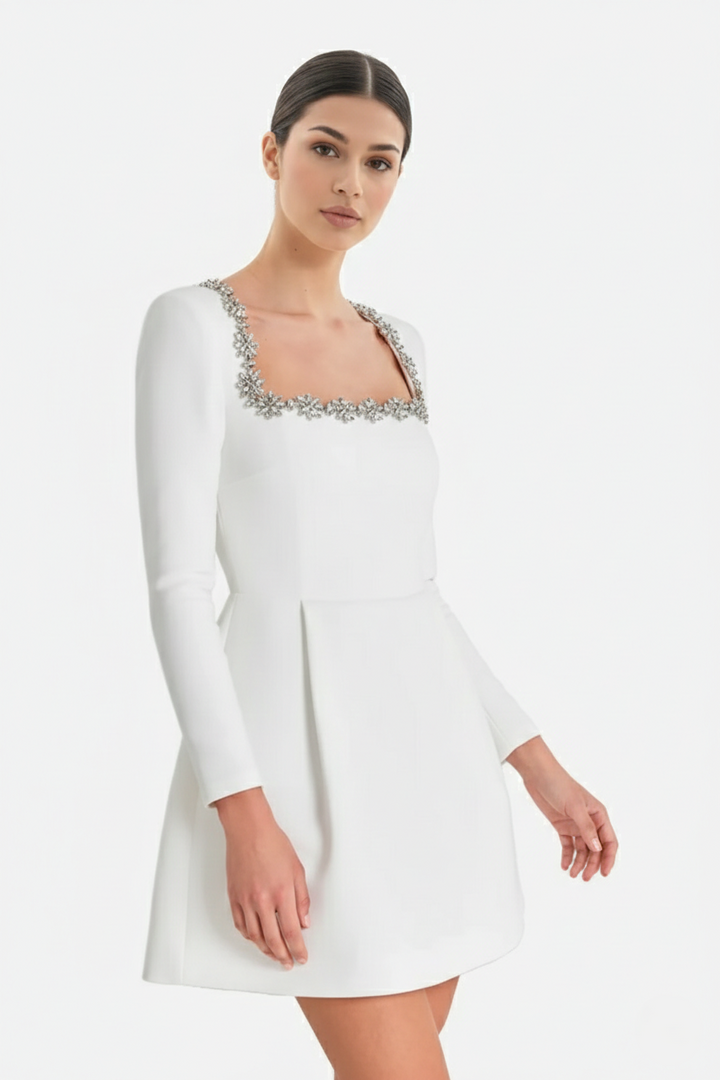Elise Mode Fluwelen Mini Jurk