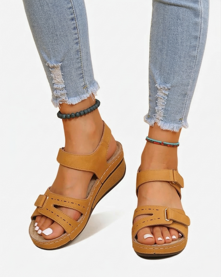 EliseMode Dames Sleehak Sandalen Dubbele Verstelbare Band