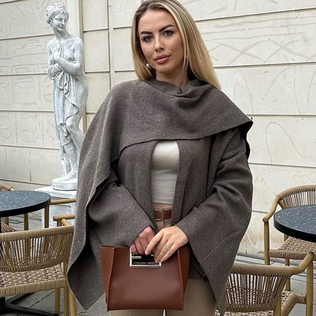 Elise Mode Dames Relaxed Asymmetrische Sjaaljas