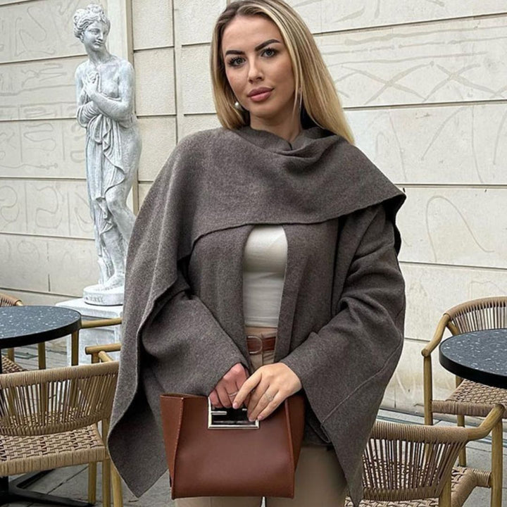 Elise Mode Dames Relaxed Asymmetrische Sjaaljas