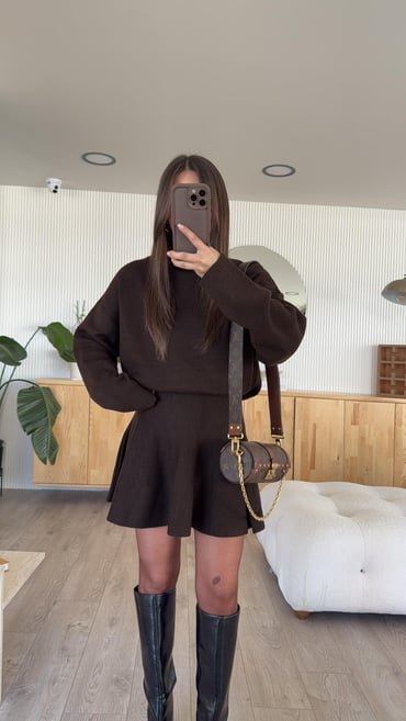 Elise Mode Dames Relaxed Mini Truijurk Tweedelig