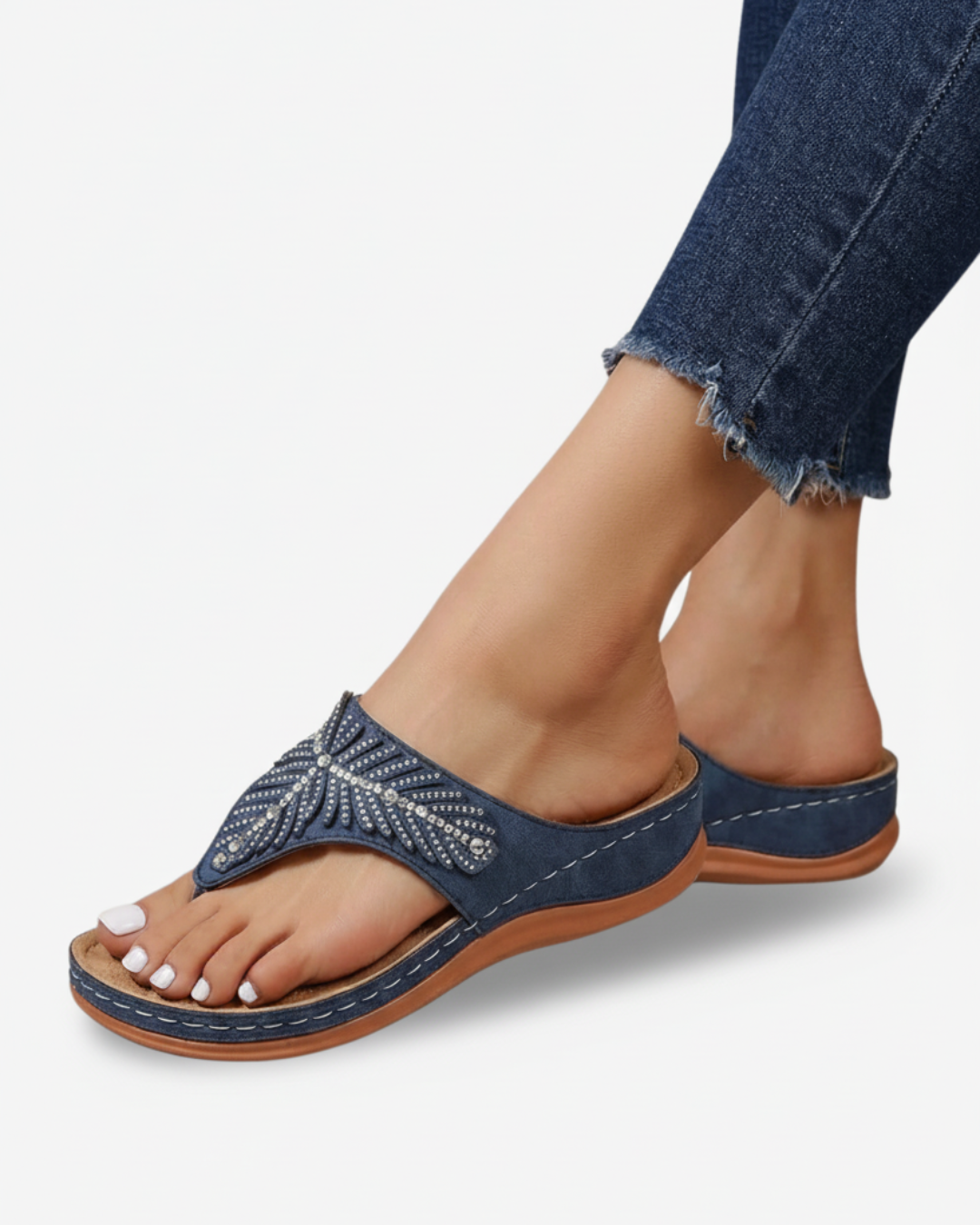 EliseMode Dames Teenslippers Strass Steentjes Glitter