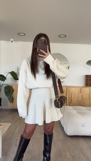 Elise Mode Dames Relaxed Mini Truijurk Tweedelig