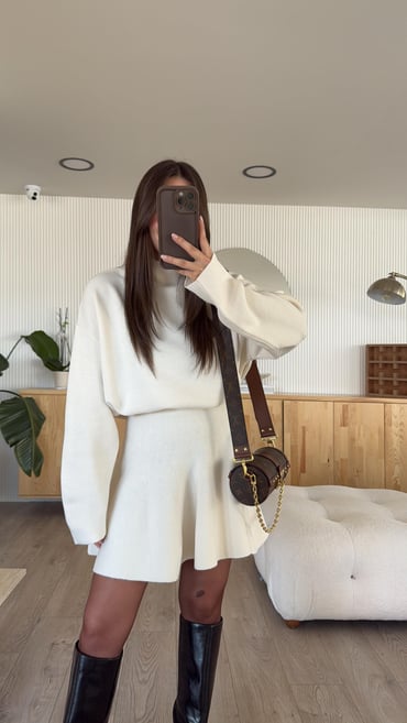 Elise Mode Dames Relaxed Mini Truijurk Tweedelig