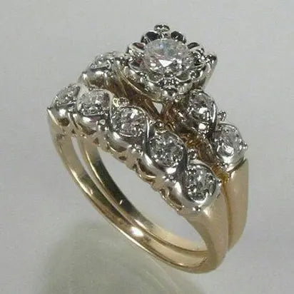 Elise Mode Dames Vintage Ring met Rij Zirkonia in Goud