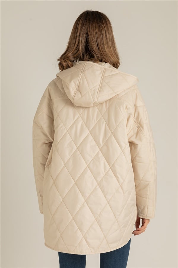 Elise Mode Dames Gewatteerde Jas met Capuchon