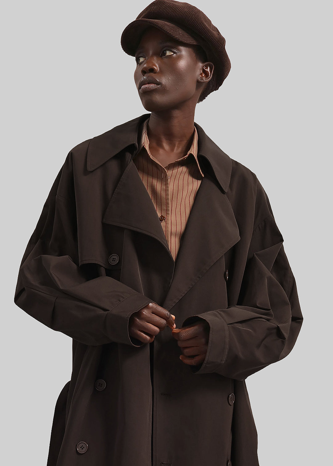 Elise Mode Dames Oversized Trenchcoat met Dubbele Knopenrij
