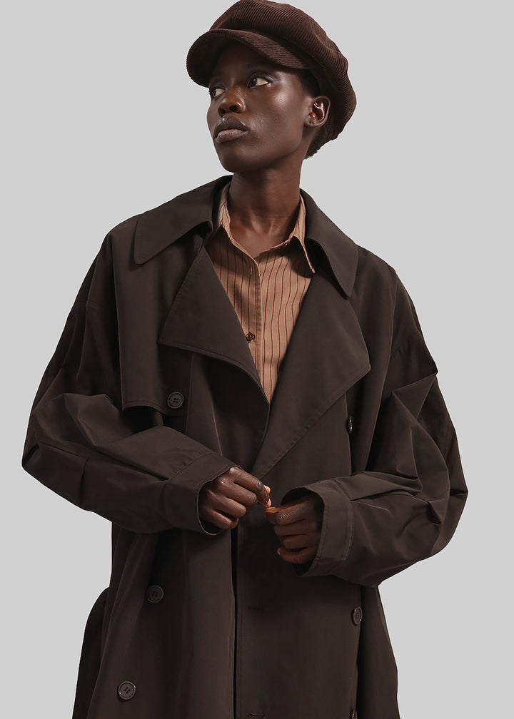 Elise Mode Dames Oversized Trenchcoat met Dubbele Knopenrij