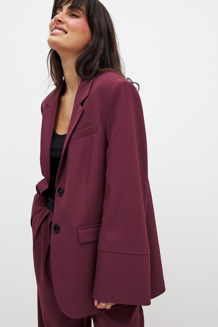 Elise Mode Dames Getailleerde Blazer met Klepzakken