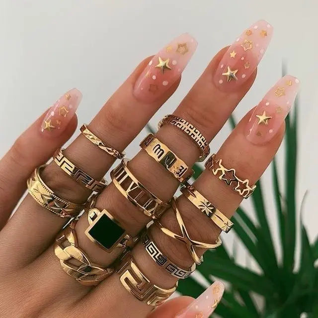Elise Mode Dames Ringenset met Opaal en Zirkonia in Goud