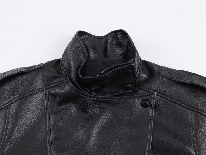 Elise Mode Dames Asymmetrisch Leren Jack