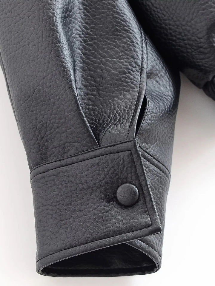 Elise Mode Dames Asymmetrisch Leren Jack