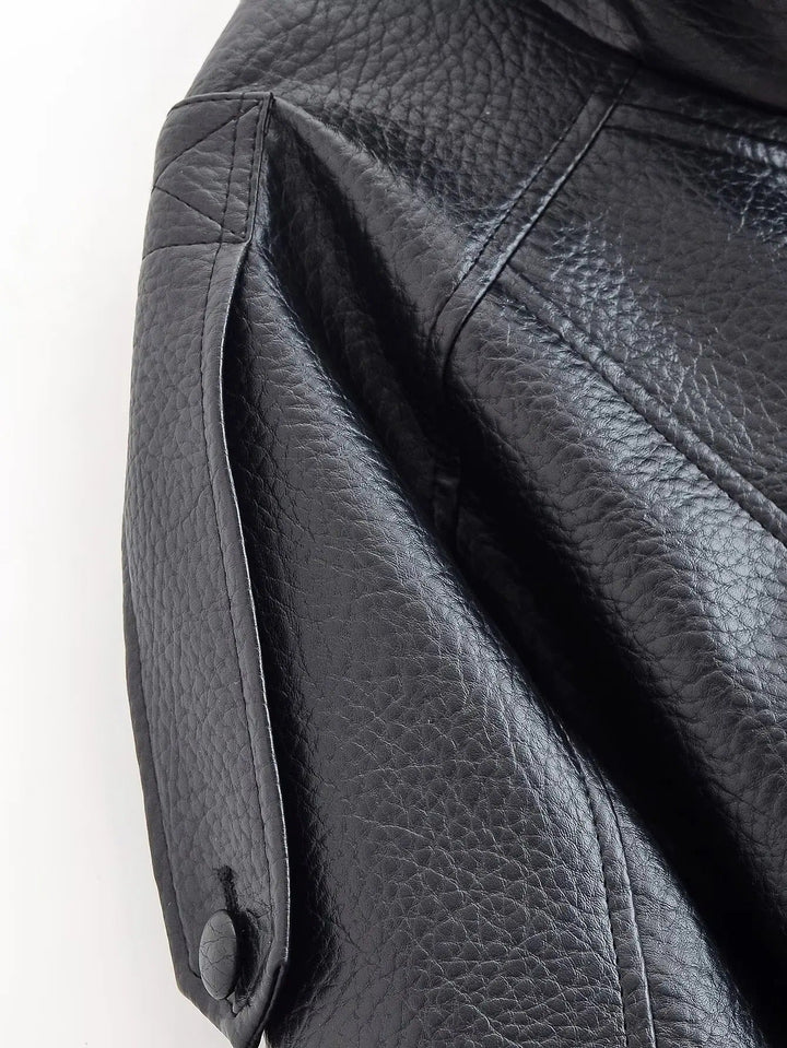 Elise Mode Dames Asymmetrisch Leren Jack
