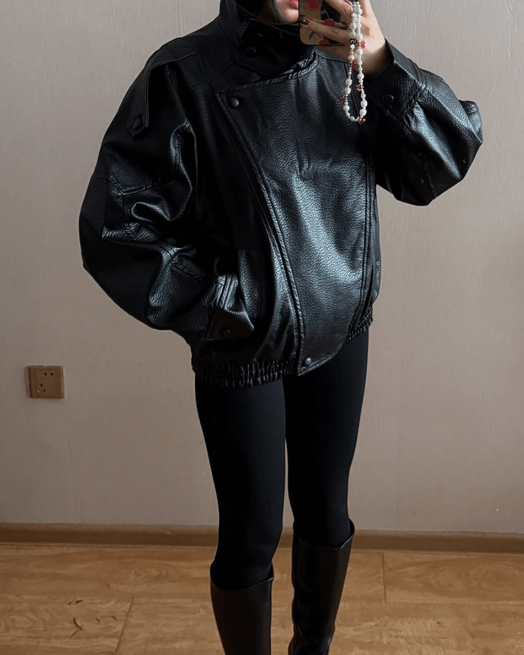 Elise Mode Dames Asymmetrisch Leren Jack