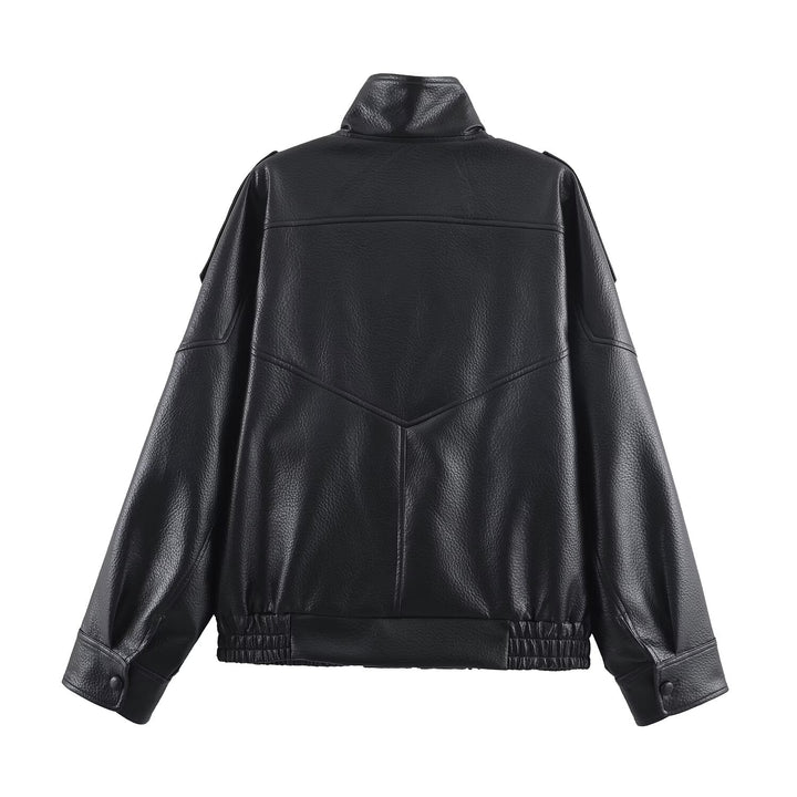 Elise Mode Dames Asymmetrisch Leren Jack