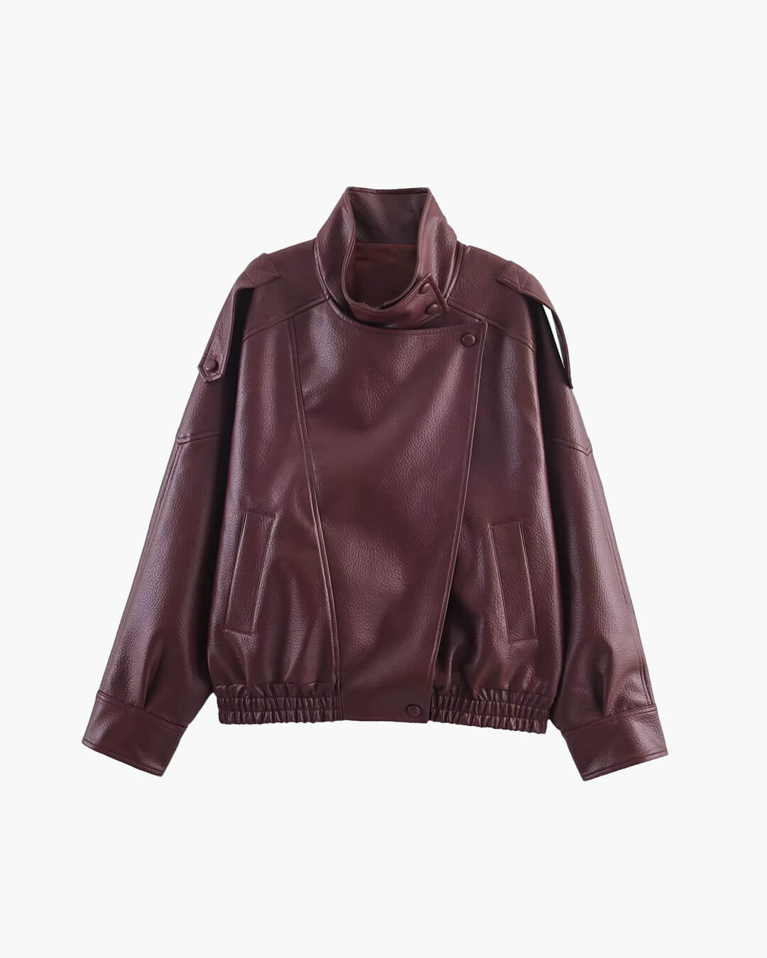Elise Mode Dames Asymmetrisch Leren Jack