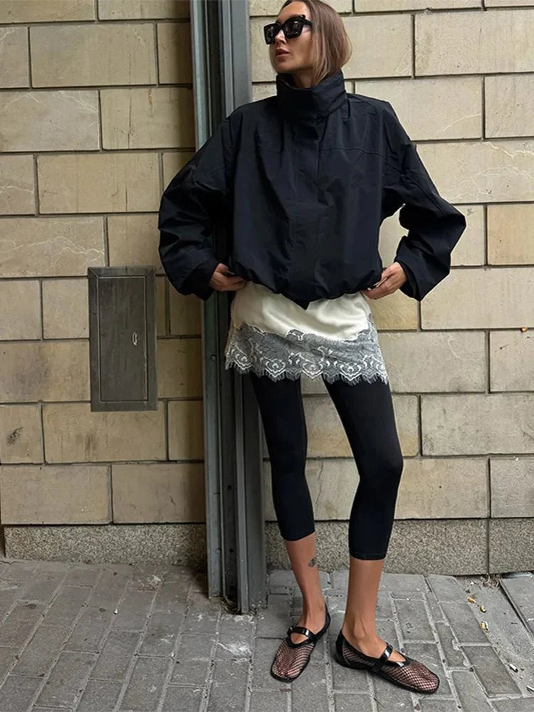 Elise Mode Dames Kort Windjack met Elastische Zoom