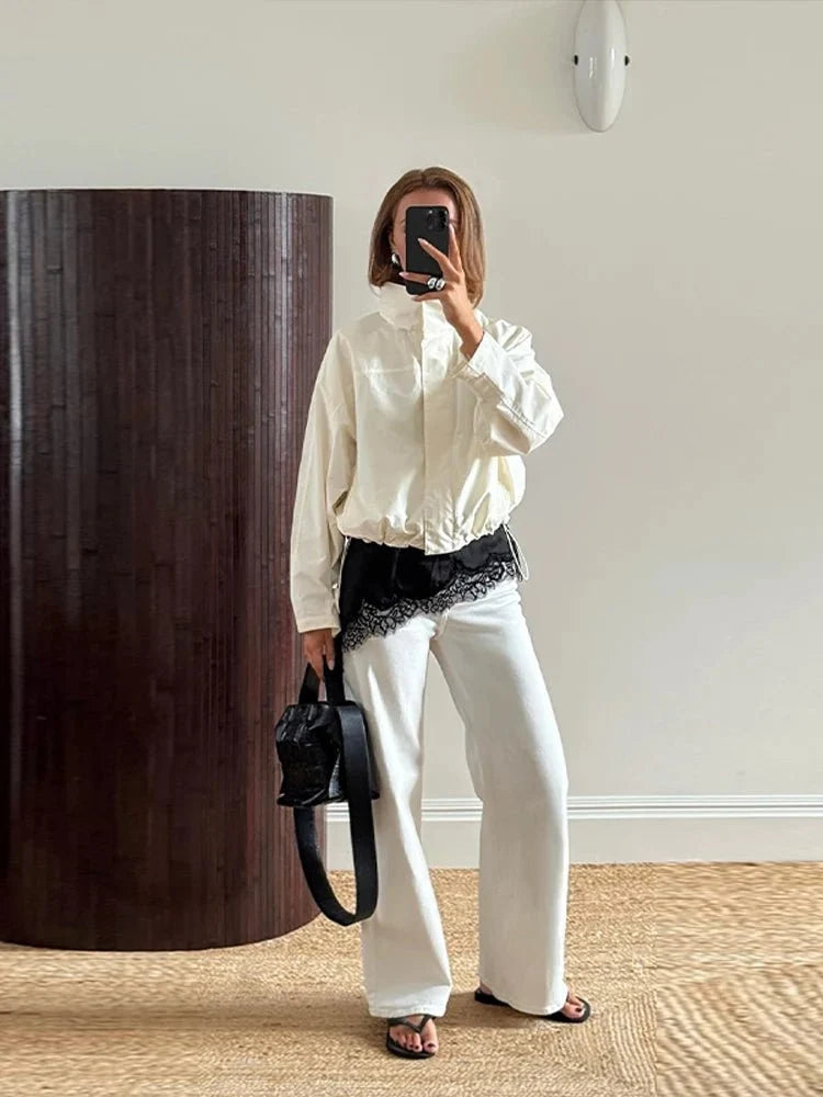 Elise Mode Dames Kort Windjack met Elastische Zoom