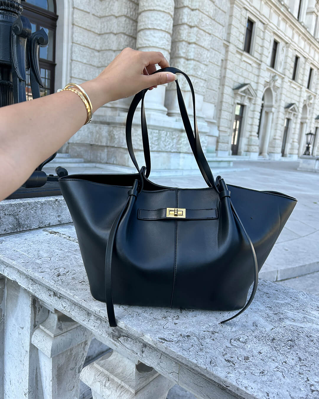 Elise Mode Dames Gestructureerde Shopper Tas