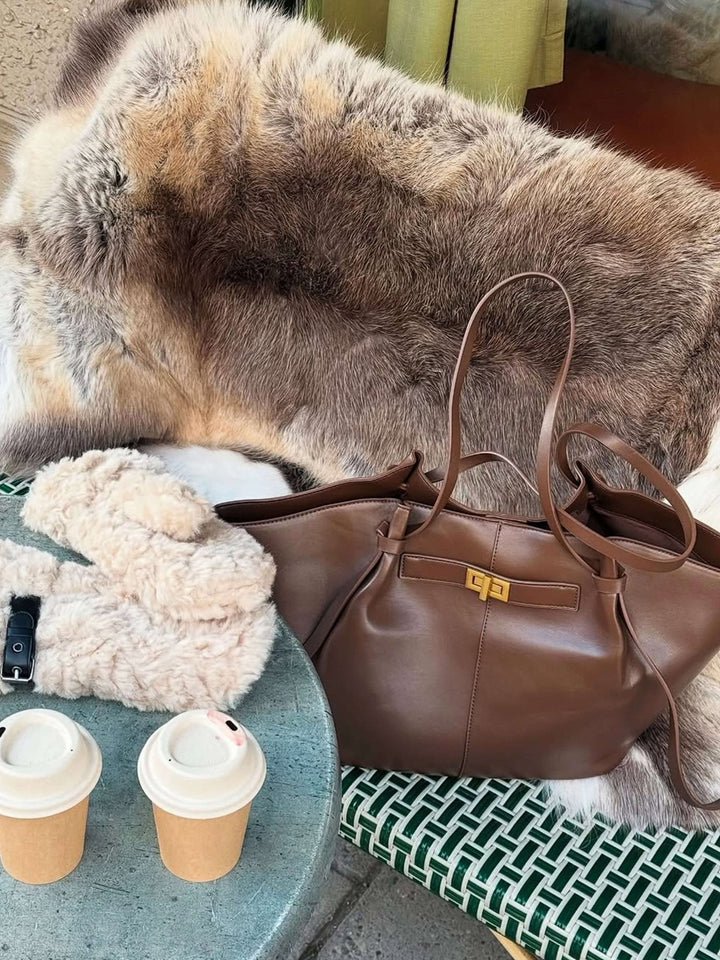 Elise Mode Dames Gestructureerde Shopper Tas