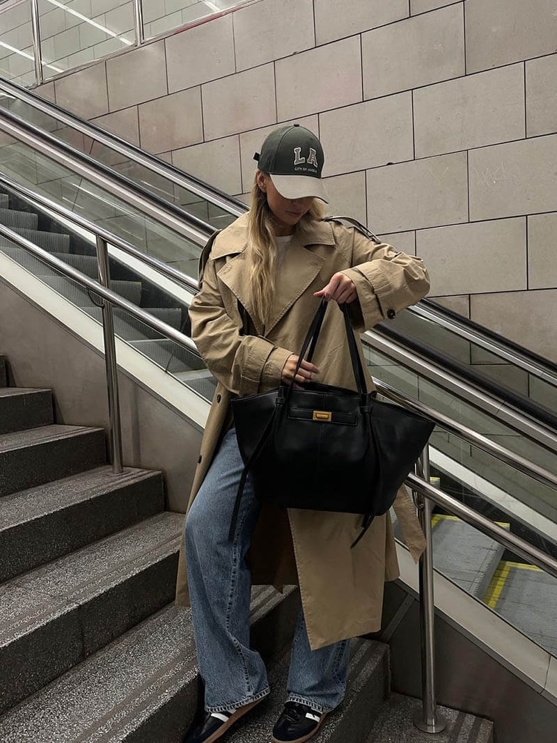 Elise Mode Dames Gestructureerde Shopper Tas