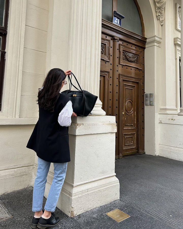 Elise Mode Dames Gestructureerde Shopper Tas