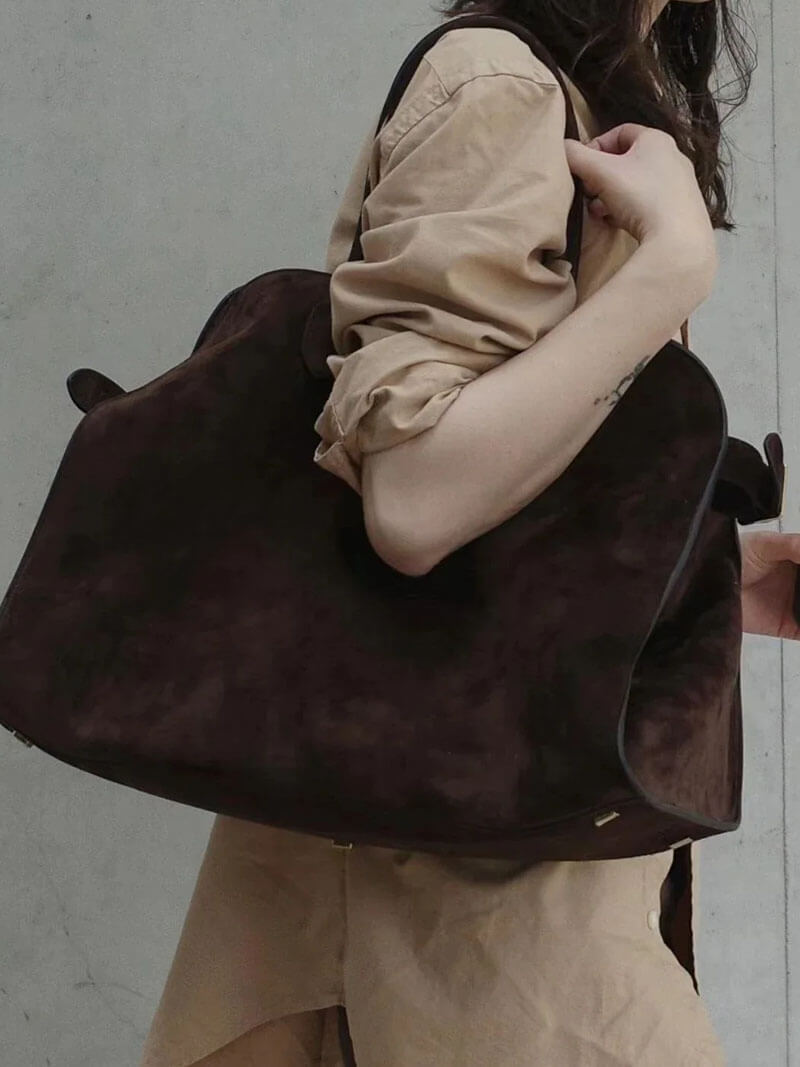 Elise Mode Dames Suède Shopper Tas