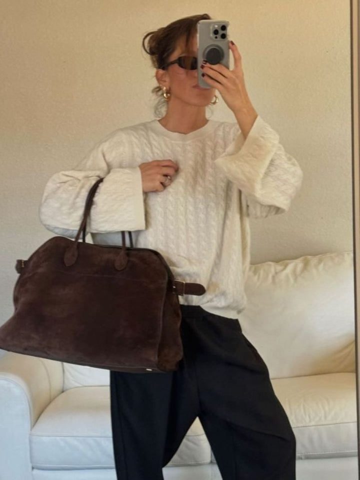 Elise Mode Dames Suède Shopper Tas
