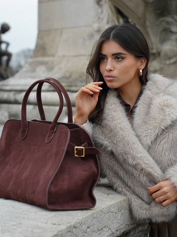 Elise Mode Dames Suède Shopper Tas